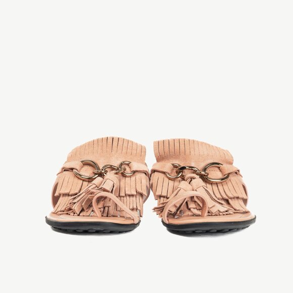 Tod's Sand Gomma Fringed Tassel Flat Thong Sandals - Picture 3 of 10